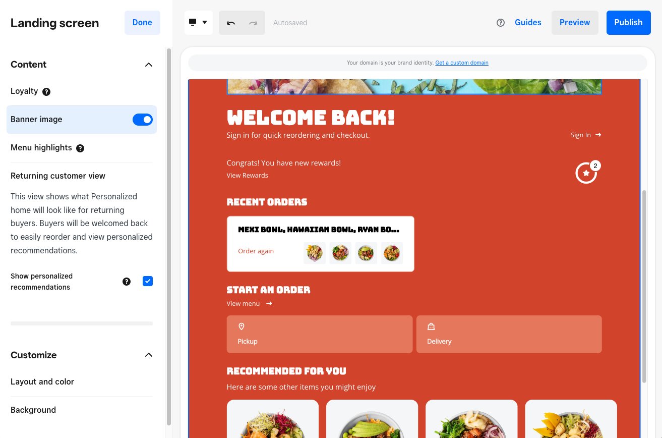Square Online Personalized Order Screen Setup