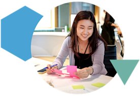 photo-illustration of a person holding sticky notes