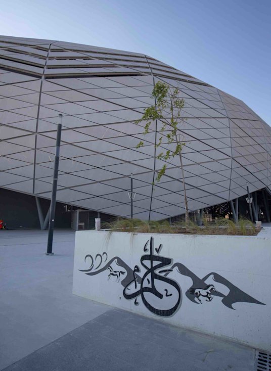 Using art outside the Education City Stadium to depict the vibrancy of Qatar Foundation - qf - V3