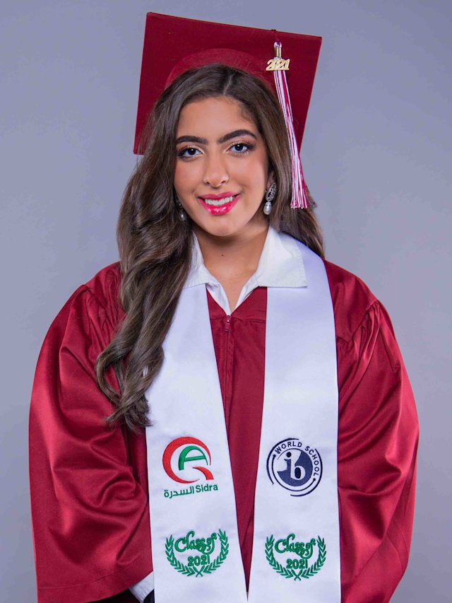 Reem Al Mannai, a Qatar Academy Sidra Class of 2021 graduate.