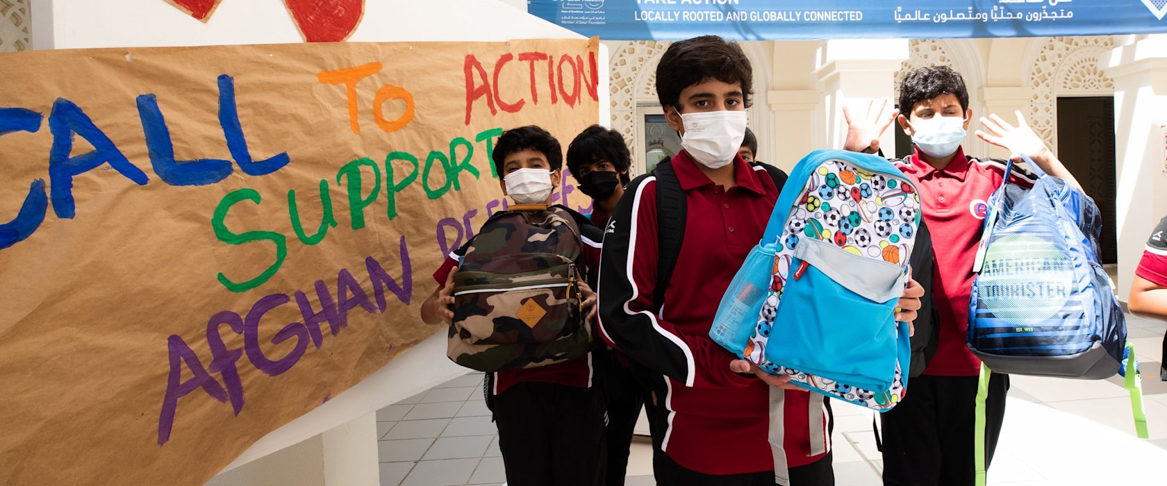 QF students share school supplies with Afghan refugees