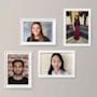 Four photos of international students at the University of the Pacific are framed in white against a beige background