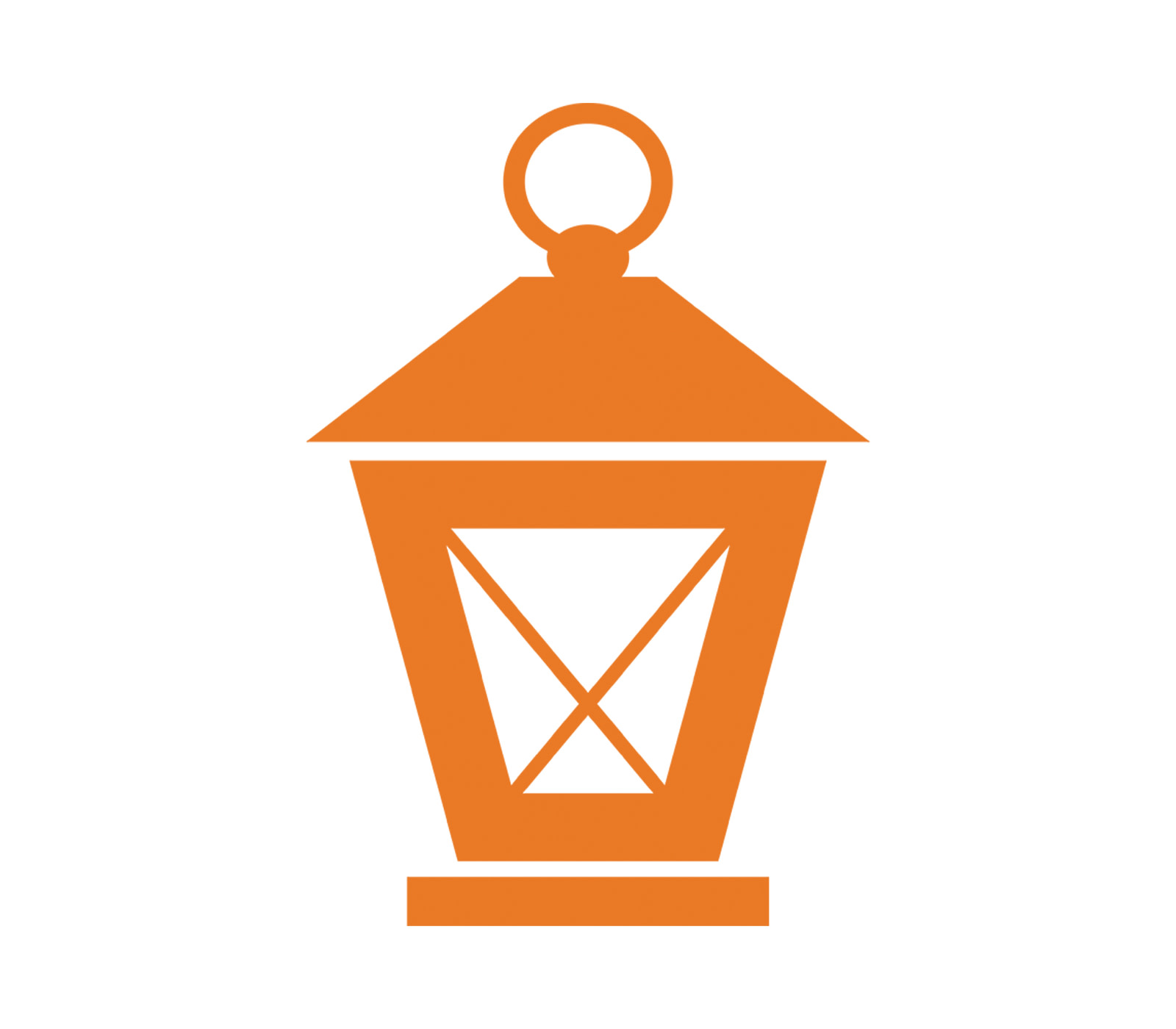 This illustration of the Shorelight brand logo shows an orange lantern on a white background