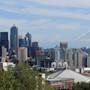 The Space Needle and Mount Rainier loom over the Seattle city skyline. Seattle University is now accepting international student applications via Shorelight.