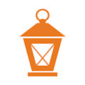 This image shows Shorelight's company logo: a traditional fishing-style lantern in orange.