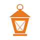 This image shows Shorelight's company logo: a traditional fishing-style lantern in orange.