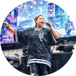 Queen Latifah takes the stage and performs during the 2023 Rock the Bells Festival in Queens, New York.