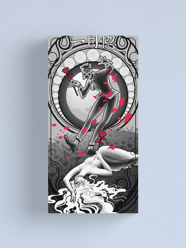 'Love at First Sight' Canvas - Inspired by Mucha's arts, this work represent love at first sight. Artwork stretched and printed for your order. Different size available