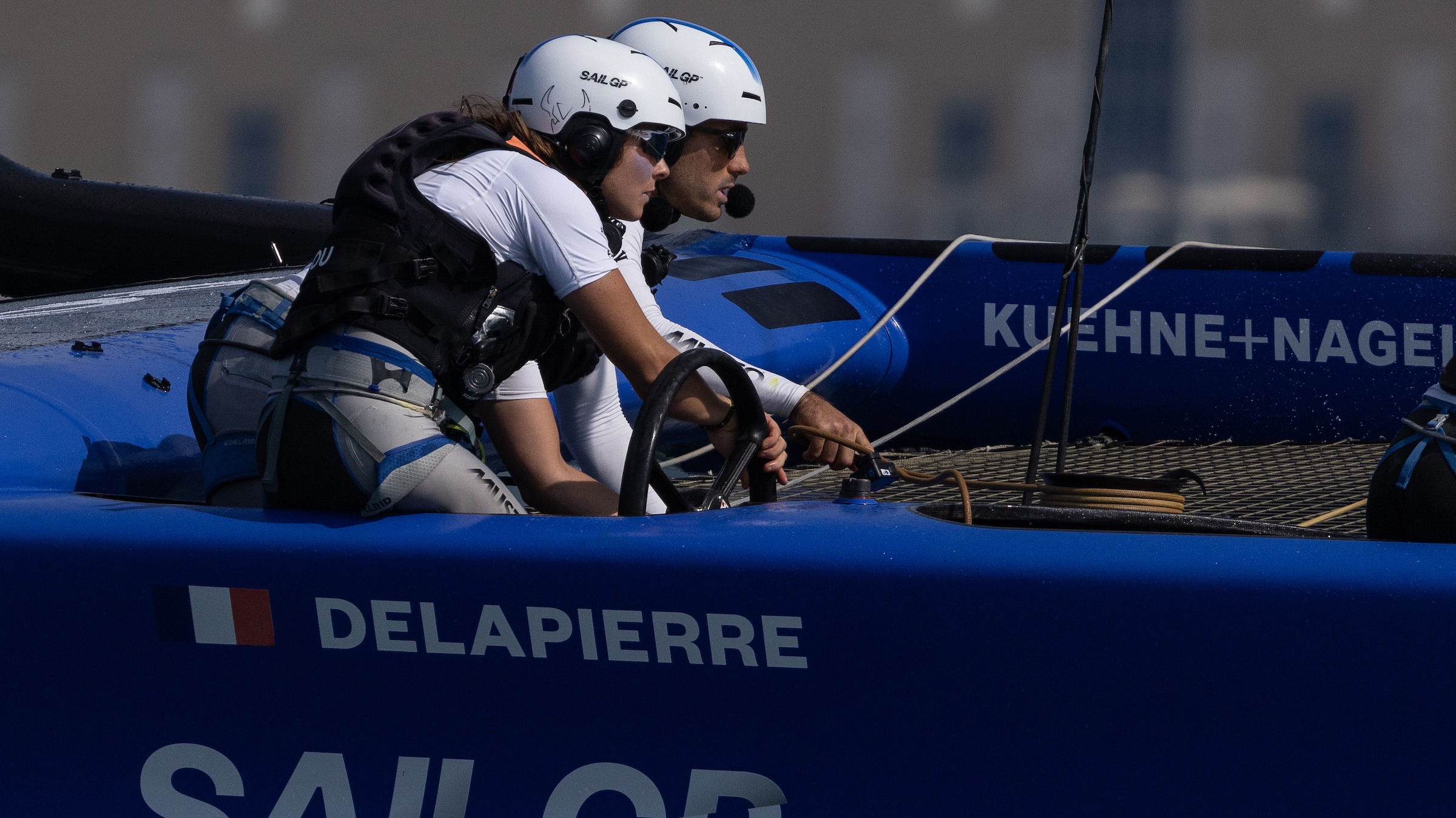 Season 3 // Dubai Sail Grand Prix // France close up in training 