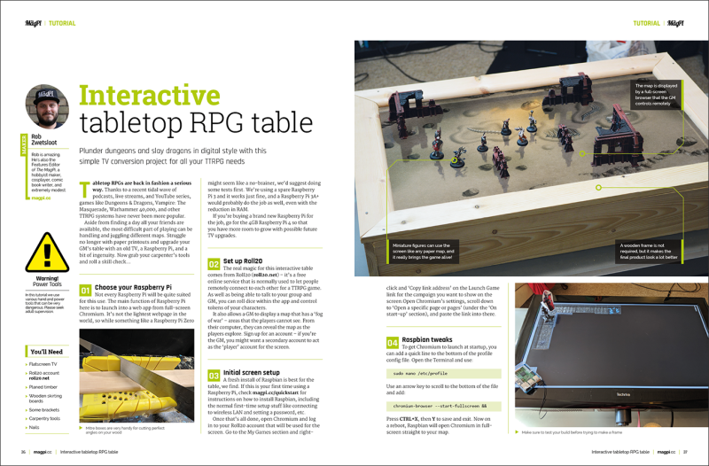 Build an interactive RPG table