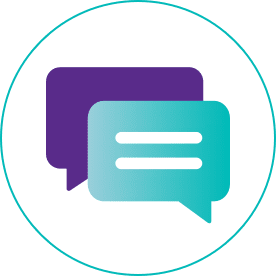 Two message bubbles icon