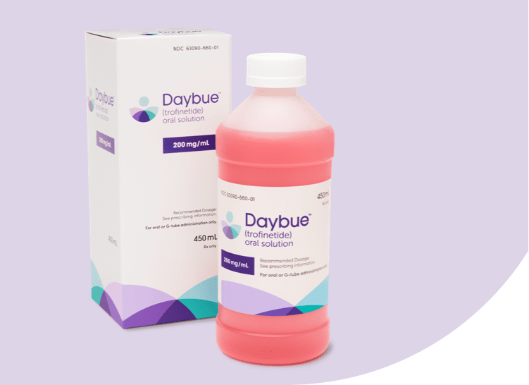 Bottle and packaging of DAYBUE