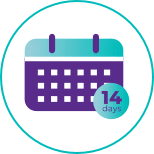 Calendar icon with 14 days