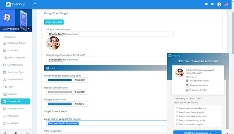Brand your Smile Assessment Platform