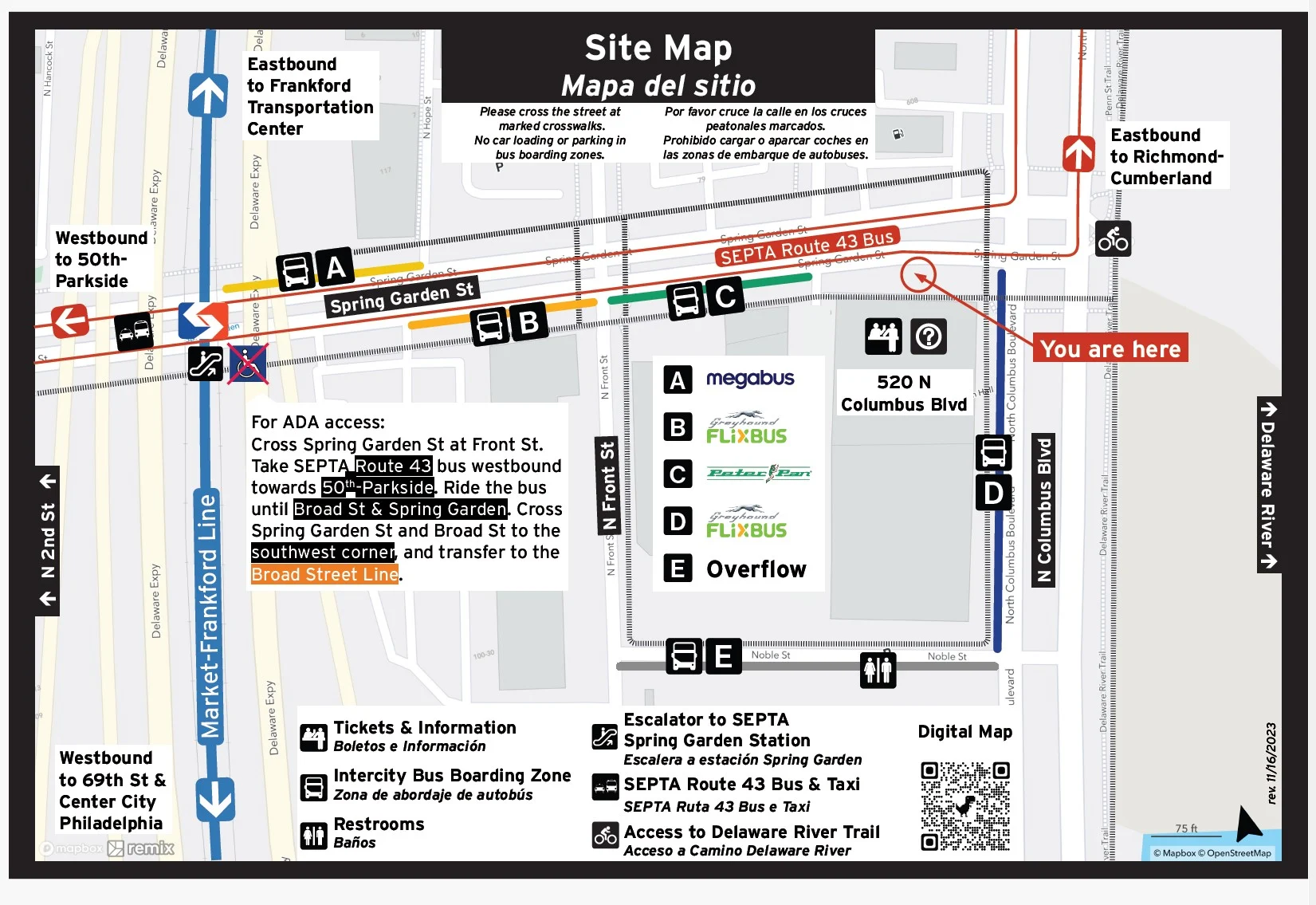 Philadelphia Spring Garden Station Map