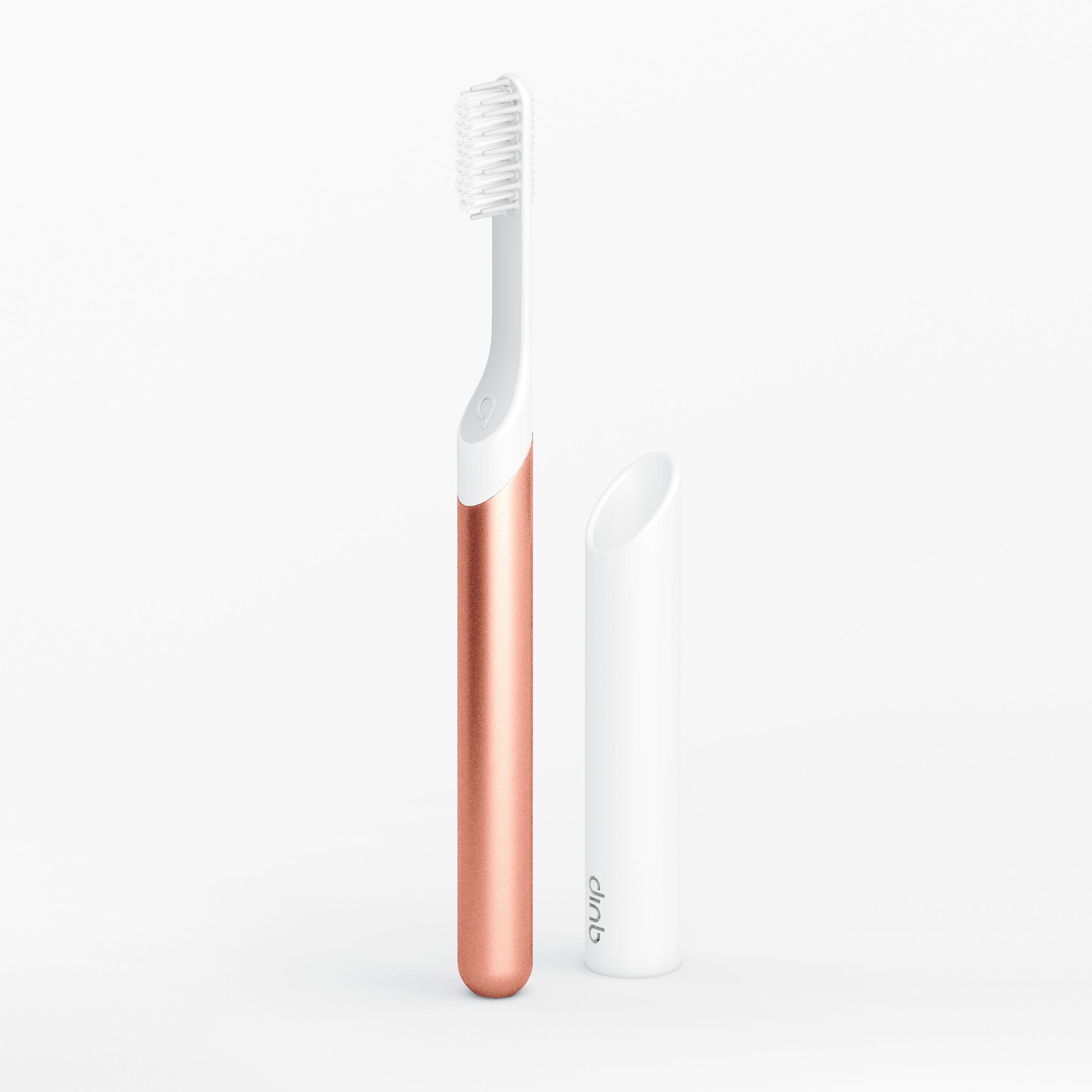 Copper metal electric toothbrush detail