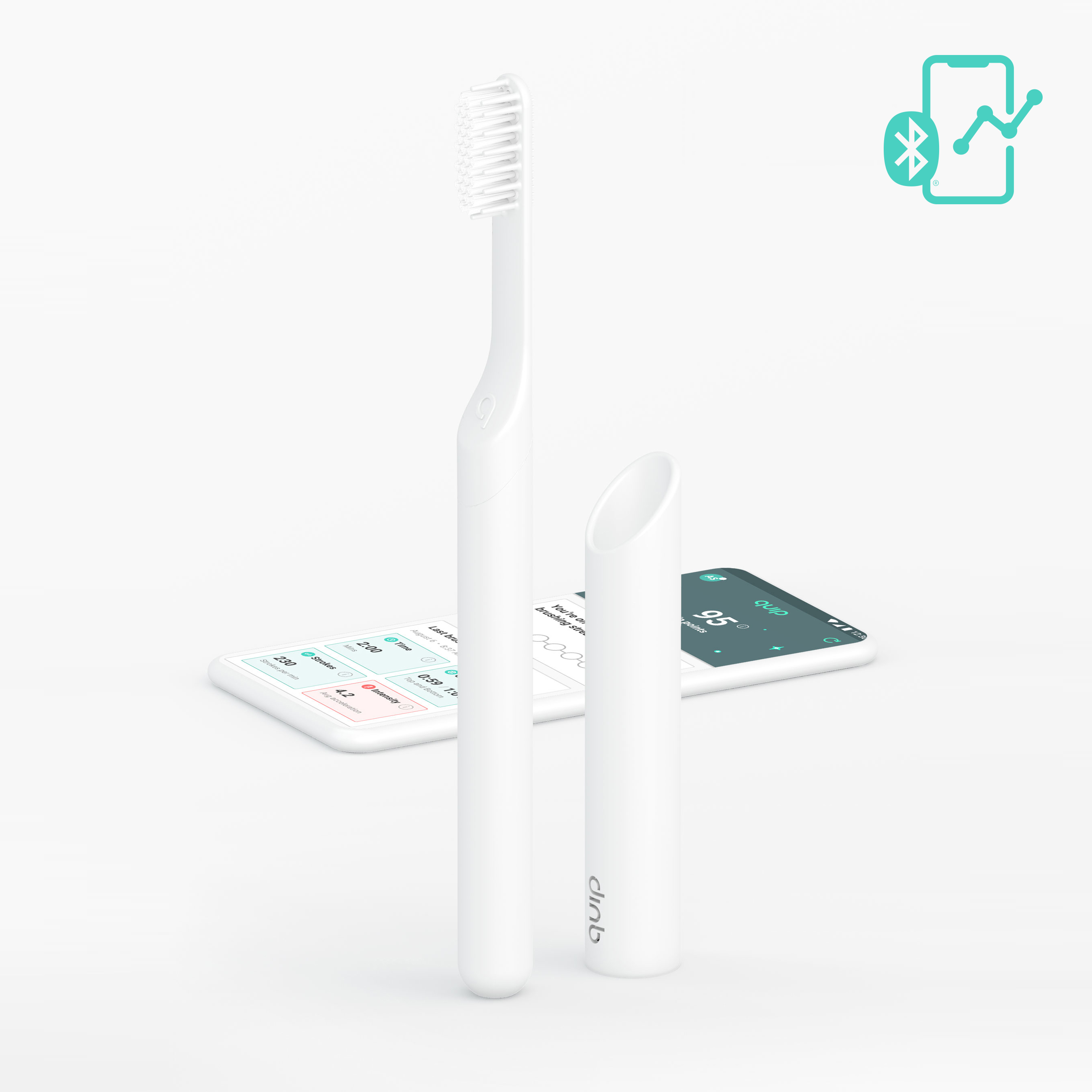 Smart All-White Plastic Electric Toothbrush detail