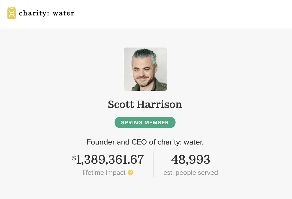 Scott Harrison charity: water profile