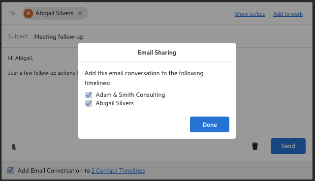 Add email to timeline - from compose 2
