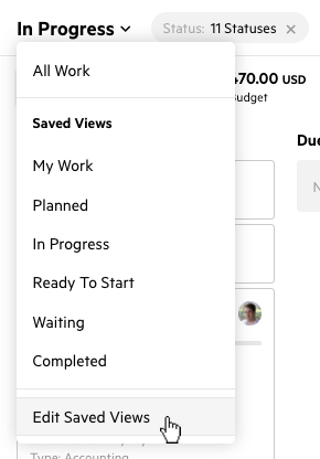 Edit Saved Views in Karbon