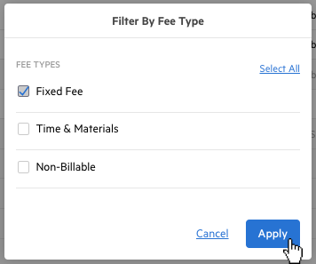 Filter by fee type