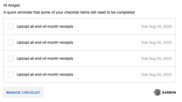Client Task email