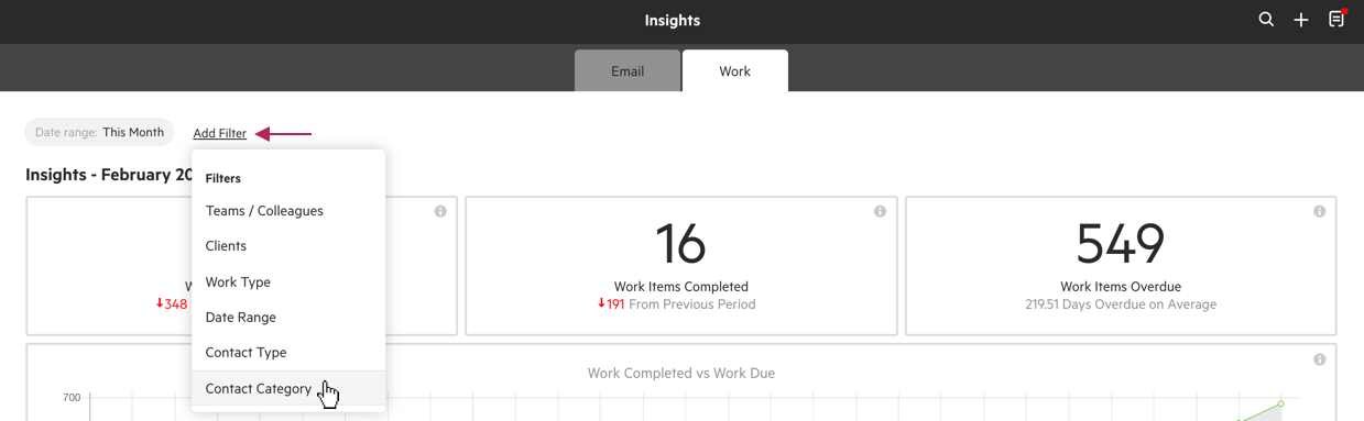 Insights filters