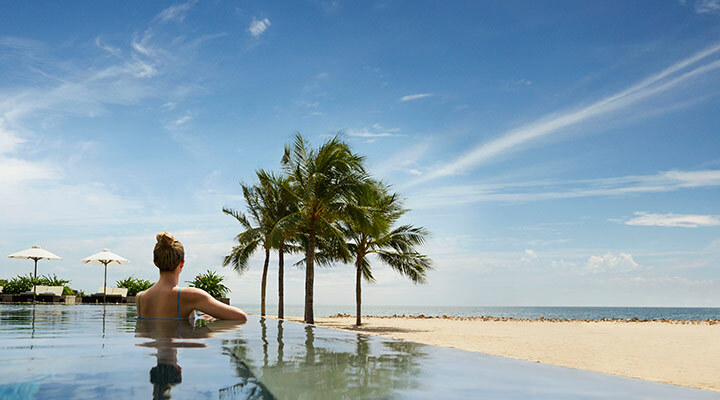 woman pool beach