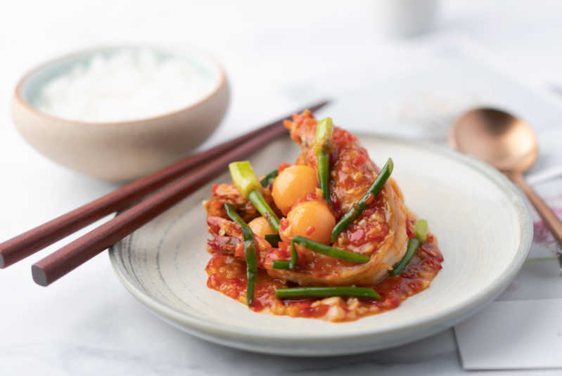 Sauteed Tiger Prawn with Garlic Hot Bean Sauce by Lee Boon Seng of Perch and The Spot in Singapore