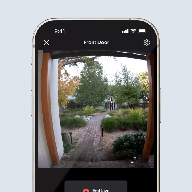 Video showing Head-to-Toe View and Zoom of delivery driver leaving parcel at front door captured by video doorbell.