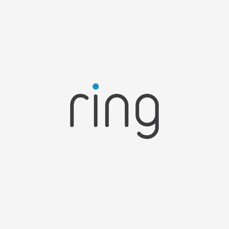 Official Ring logo with black lowercase letters and a blue dot above the