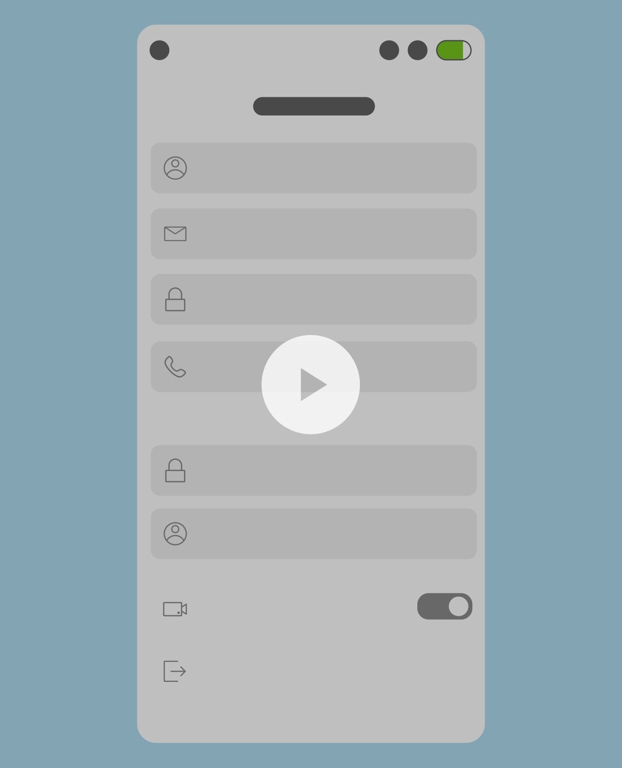 Animation of a Ring app menu, padlock icon with tick, and password field illustrating account protection.
