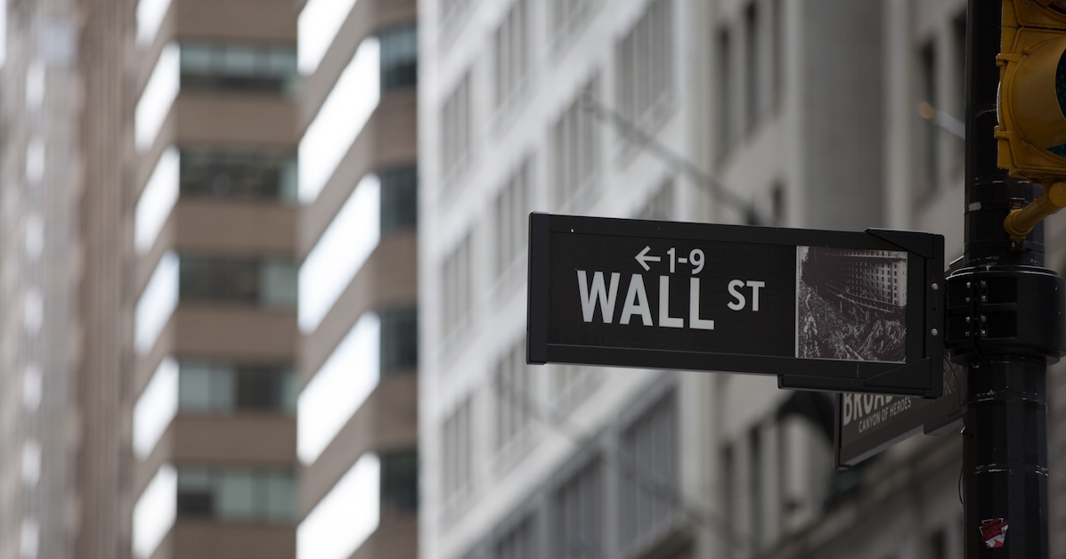 Placa de Wall Street, centro financeiro dos EUA