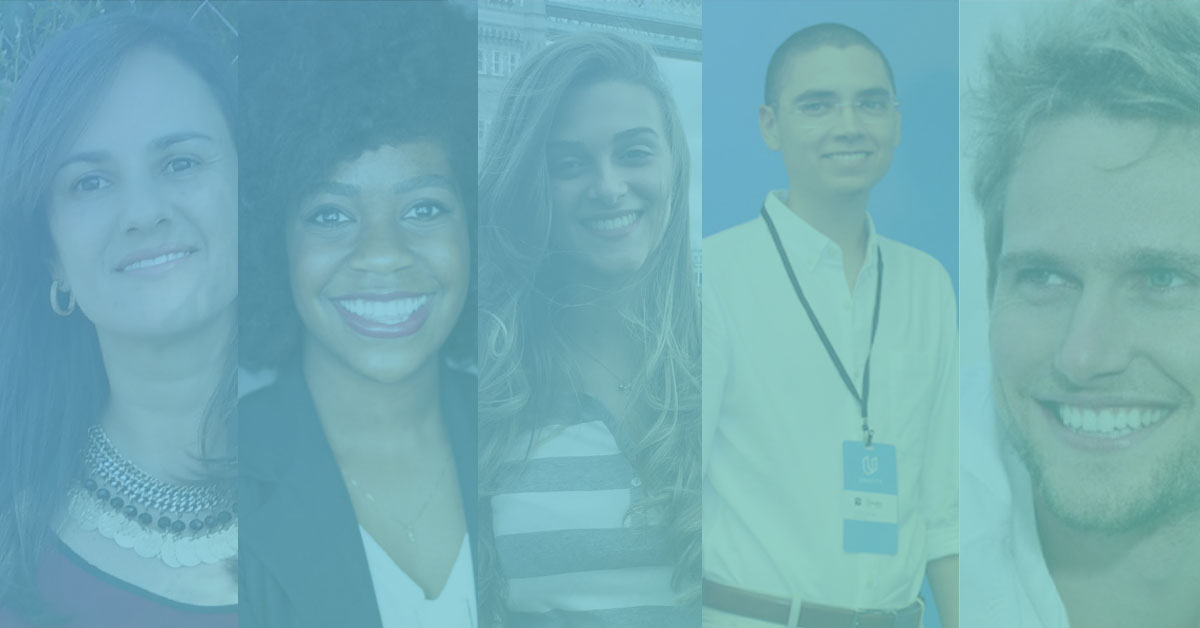 Montagem com diversos alunos graduados de Nanodegree da Udacity