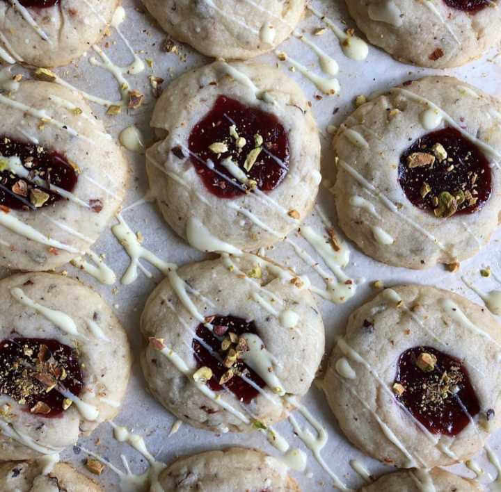 Sparkle Kitchen: Pistachio Ghoraybeh Thumbprint Cookies (Middle Eastern Shortbread)