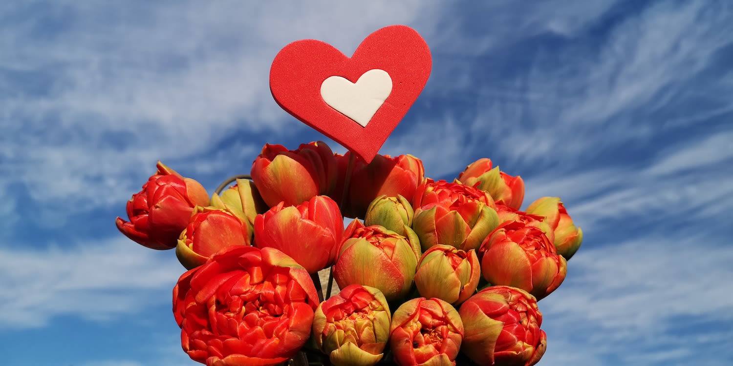Bloemen en een blauwe lucht tijdens Moederdag. Foto: Rob Beckers