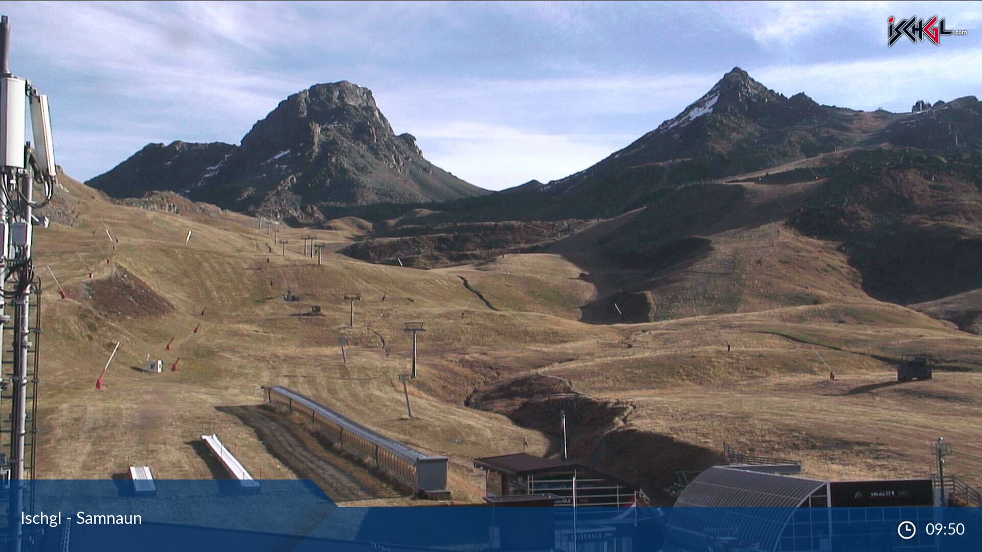 In Ischgl ligt nog geen sneeuw, maar daar komt de komende dagen verandering in. Beeld Veratel