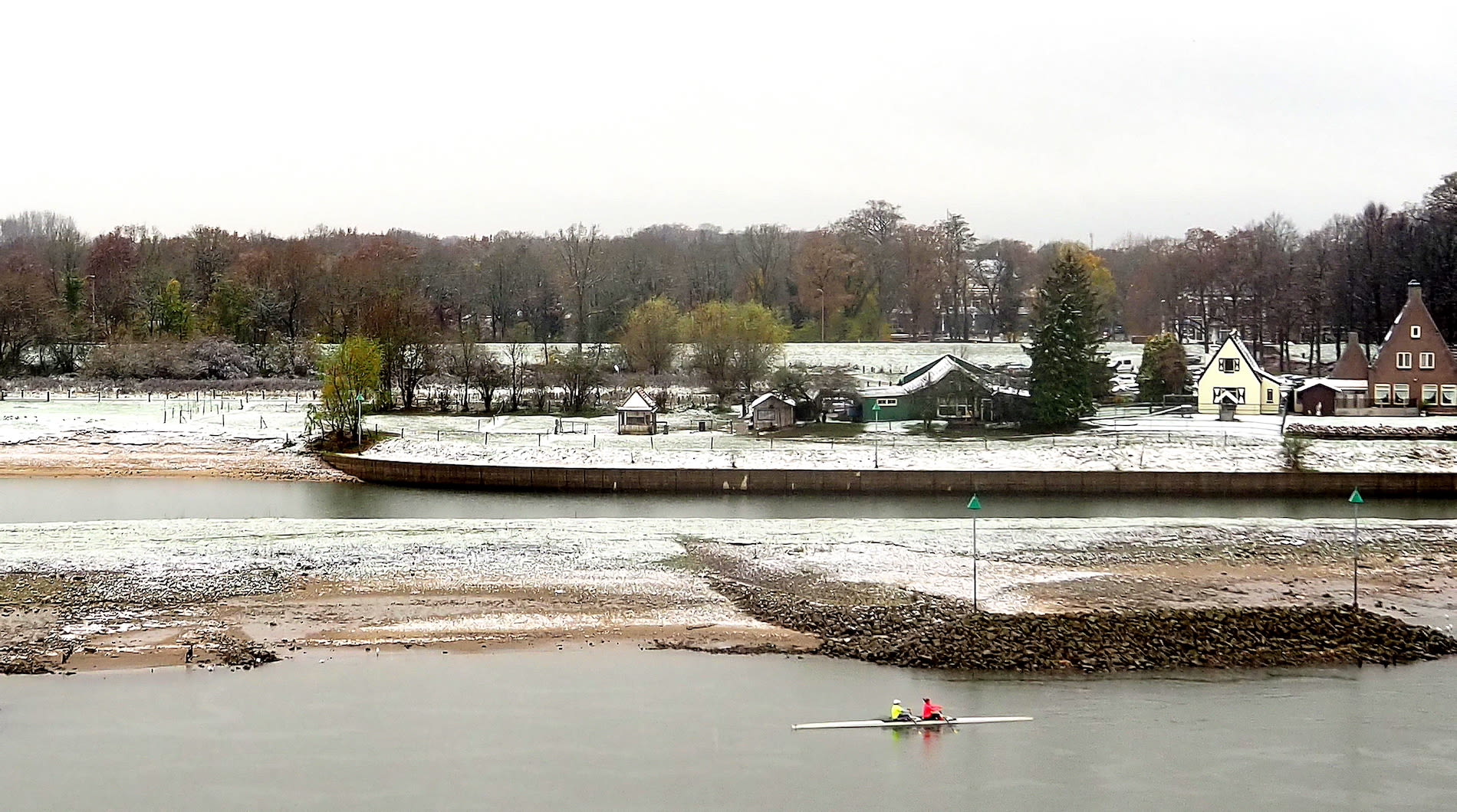 sneeuw, Deventer, IJssel