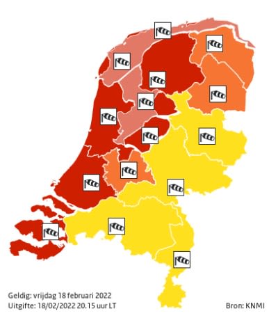 Waarschuwingen afgeschaald