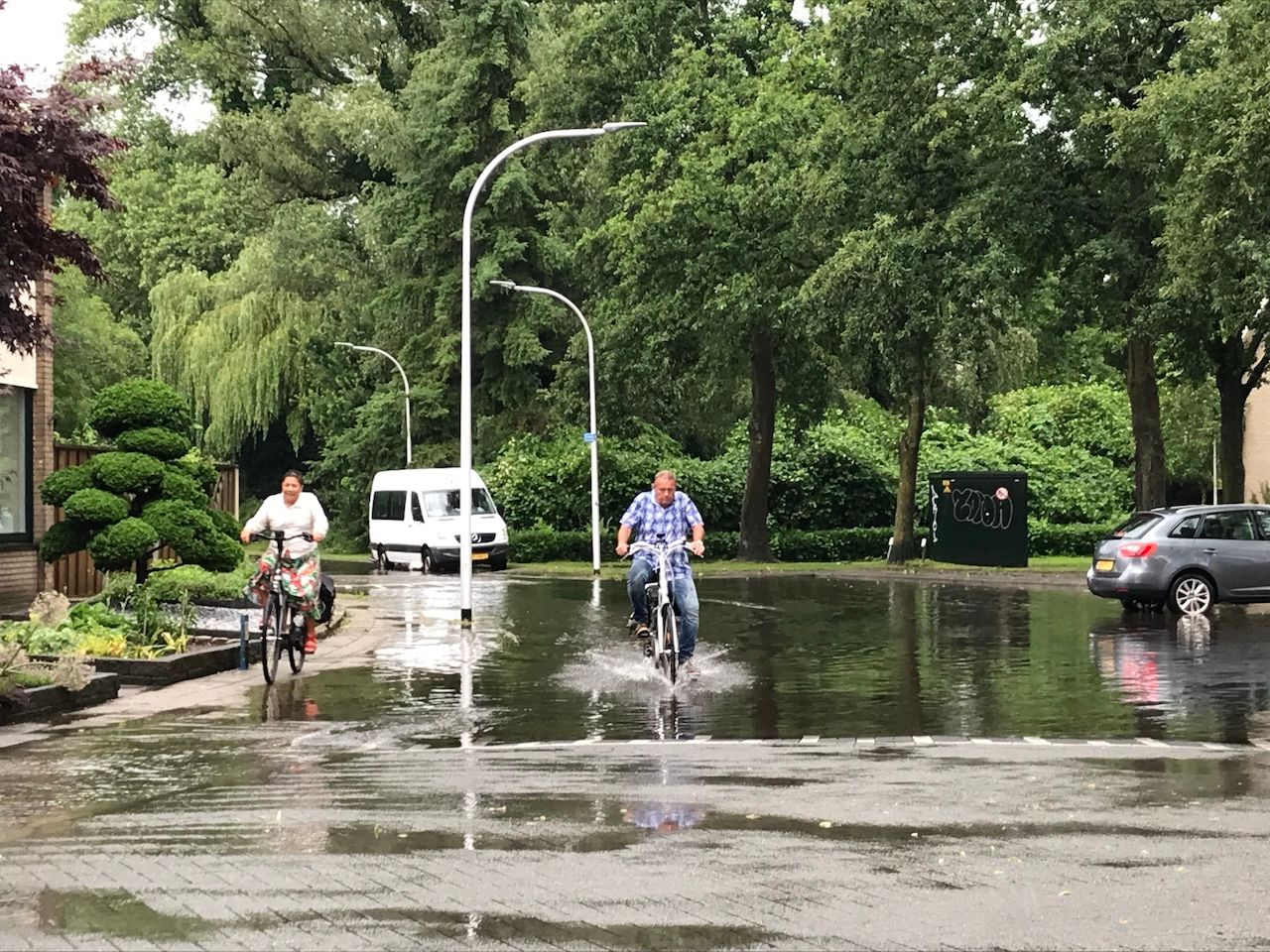Regen op de fiets