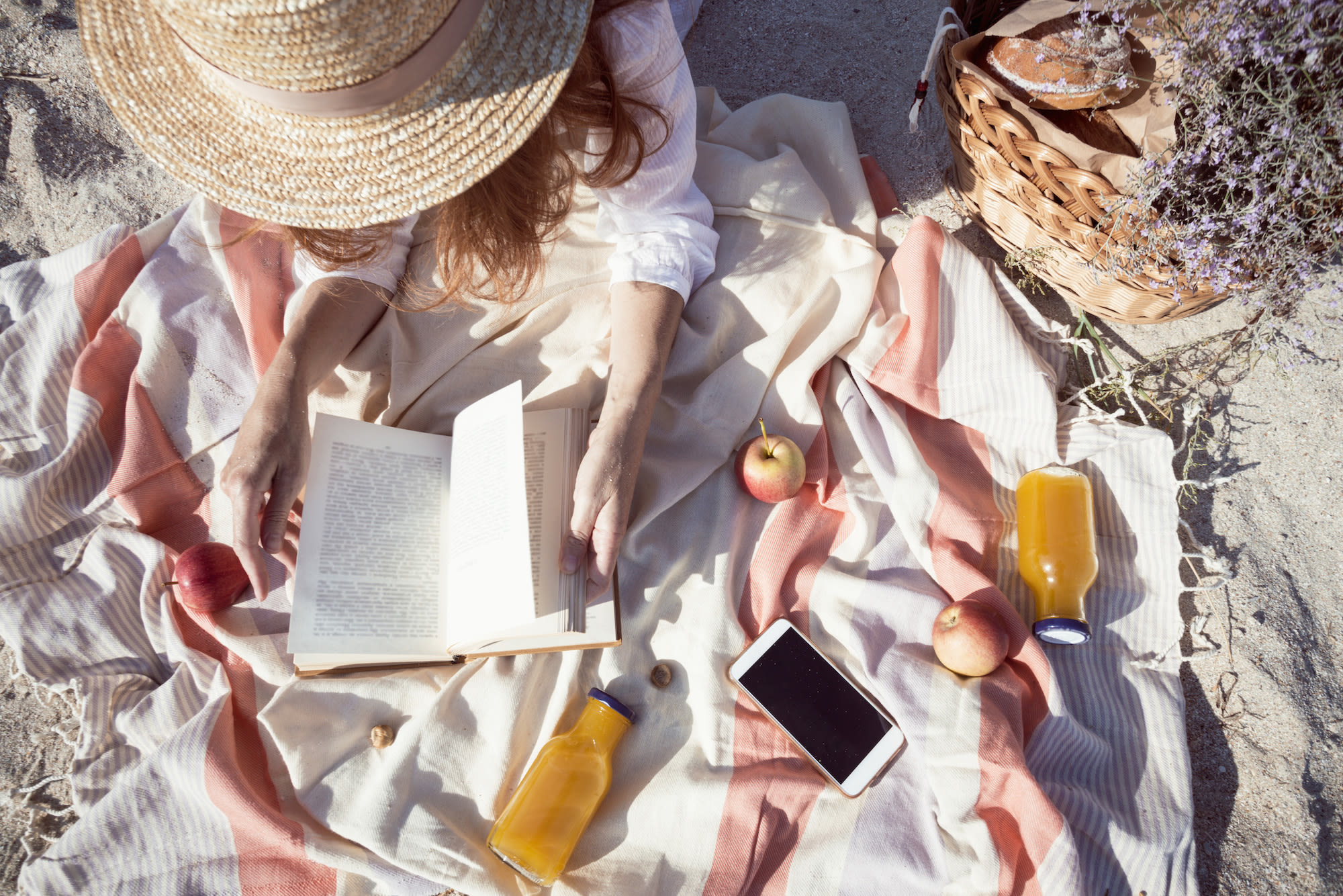 Strand, picknick, fruit, zomer