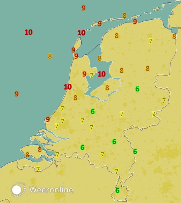 De wind neemt heel langzaam in kracht af, in het noorden is de windpiek nog zeker niet voorbij.