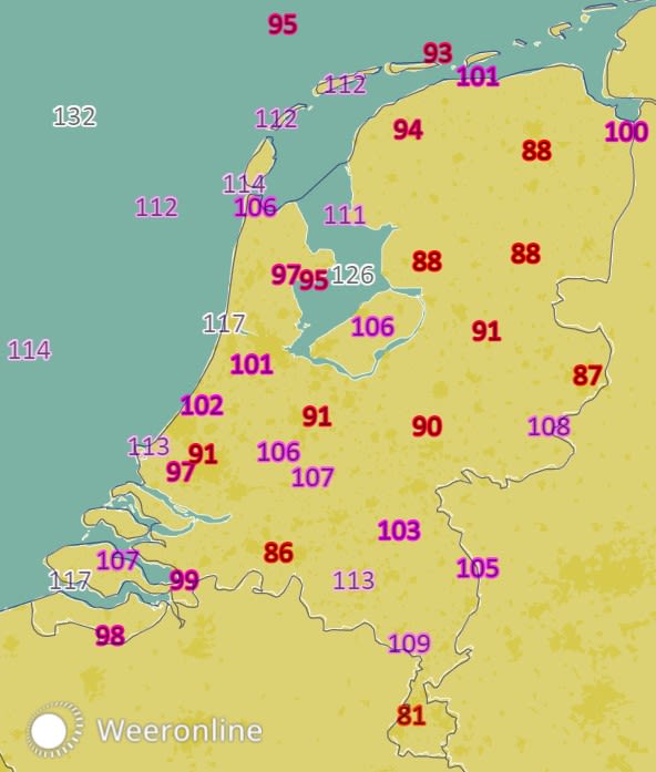 Heel langzaam neemt de wind vanuit het zuiden in kracht af.