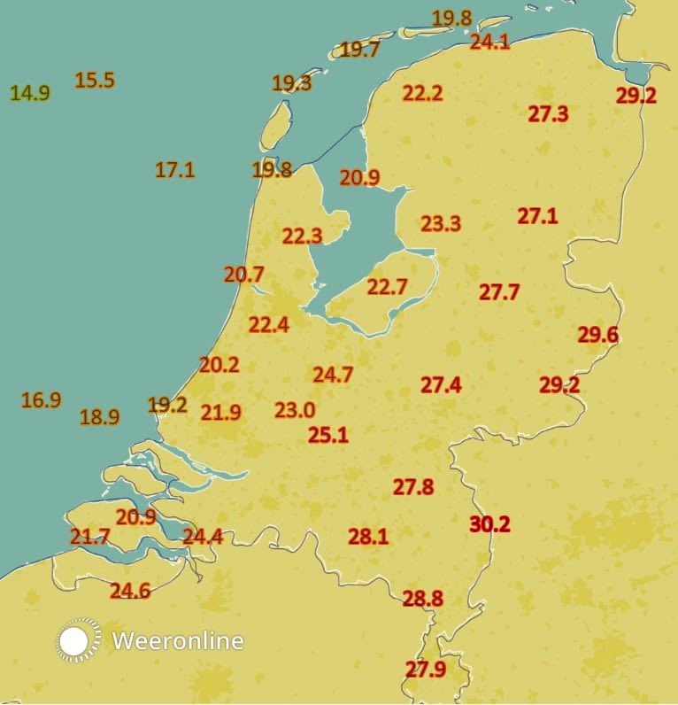 De maximumtemperatuur van 18 mei 2022