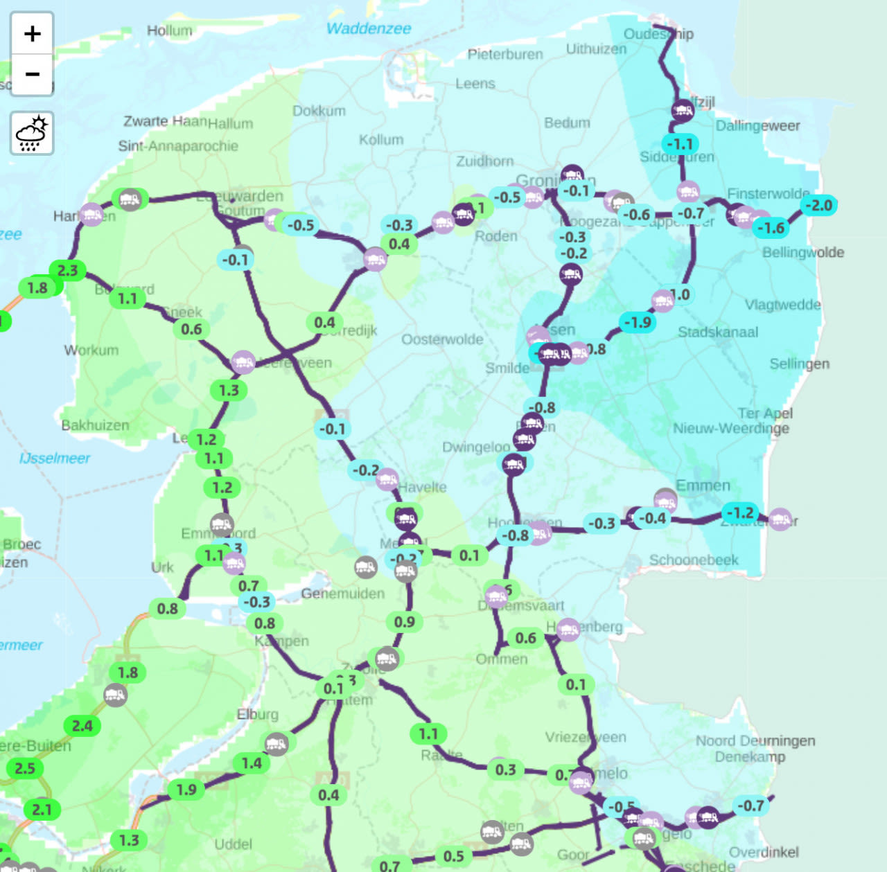 Wegdektemperaturen-RWS