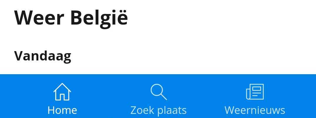 Nieuwe menubalk BE