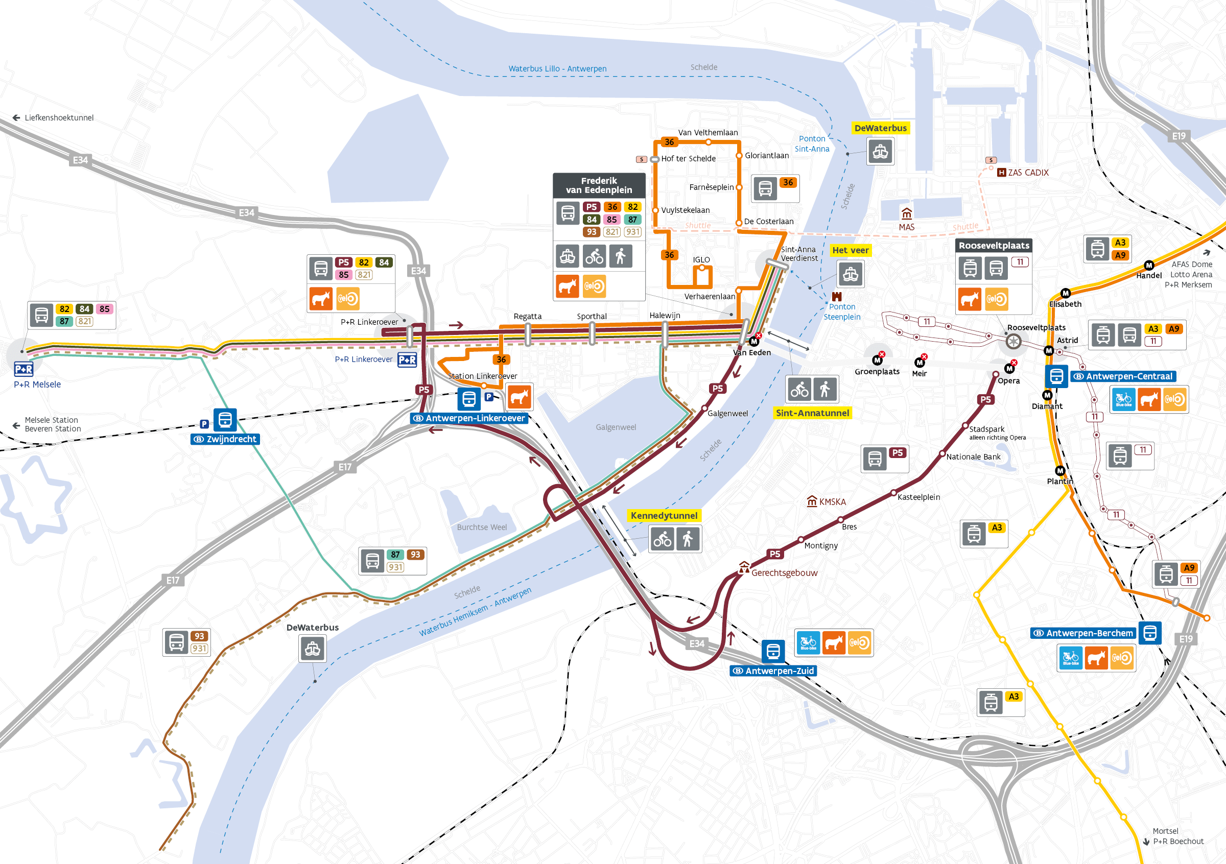 tunnelrenovatie - kaart alternatieven