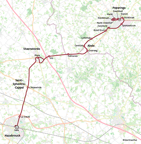 5226 Poperinge-Hazebrouck-kaart