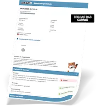 CARFAX Beispiel Gebrauchtwagenhistorie mit schwarzem Aufkleber mit der Aufschrift "Show me the CARFAX". CARFAX Beispiel Gebrauchtwagenhistorie mit schwarzem Aufkleber mit der Aufschrift "Show me the CARFAX".