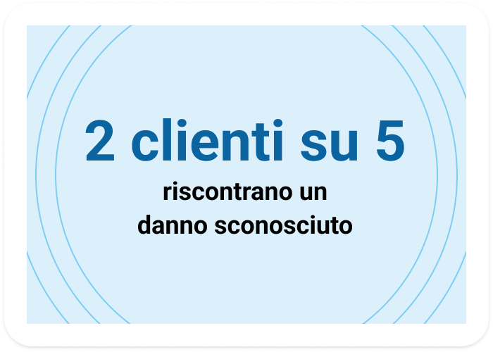 Infografica: 2 clienti su 5 riscontrano un danno sconosciuto.